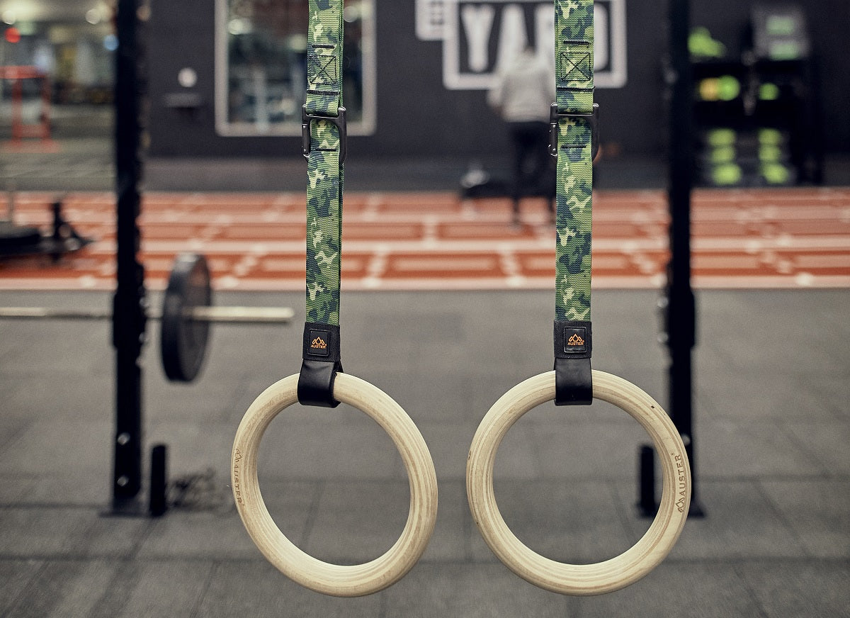 Gymnastic Rings. The difference between the Auster Flyer and Power Rings.